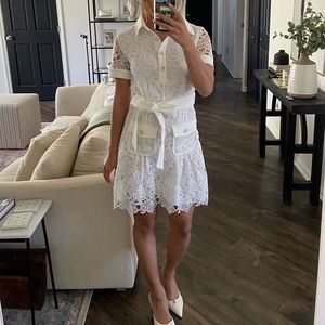 Lace white mini dress